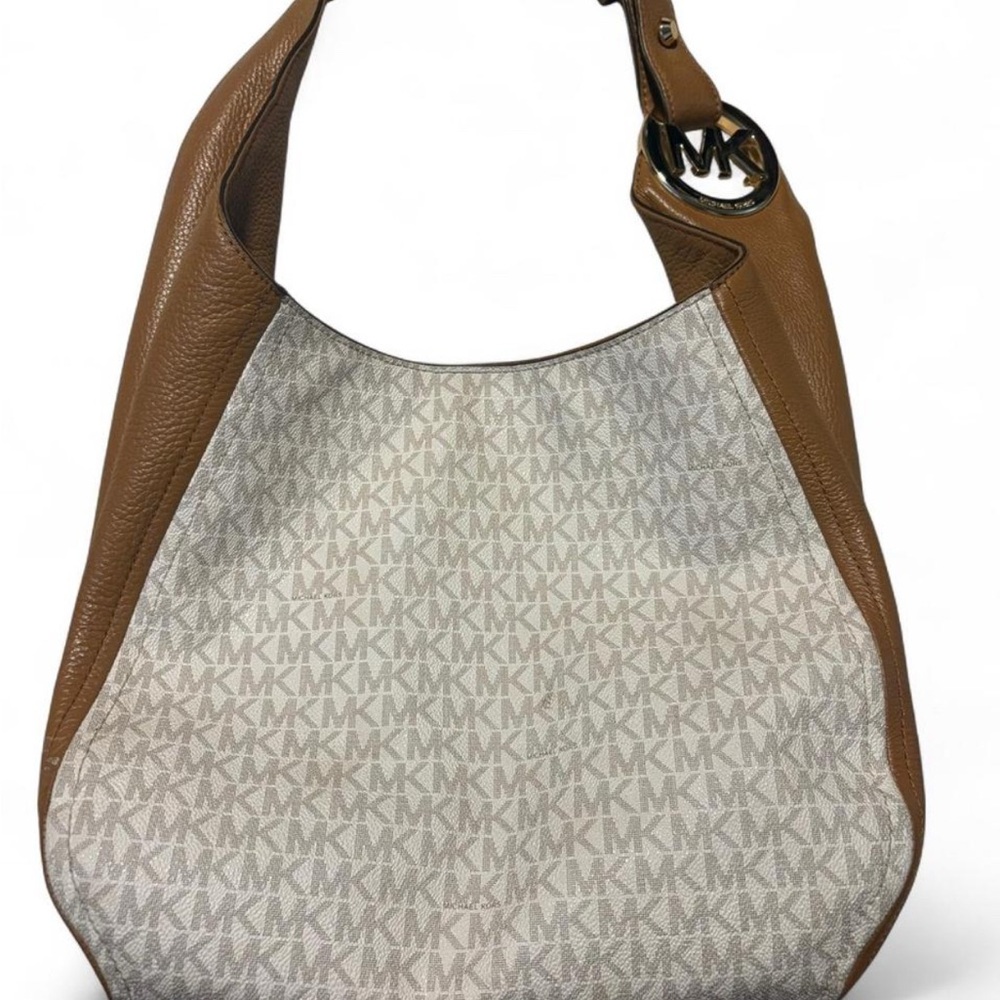 Michael Kors Tan and Cream Hobo Bag